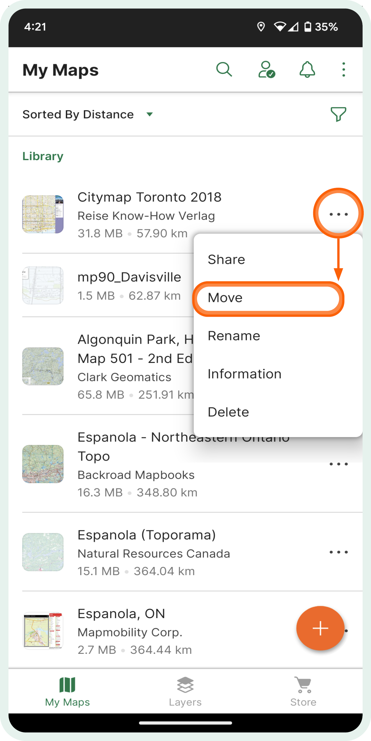 map app folders